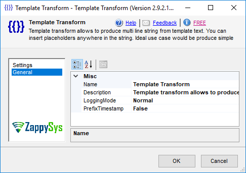 SSIS Template Transform - Setting UI